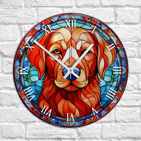 Labrador Fox Red Suncatcher Effect Clock